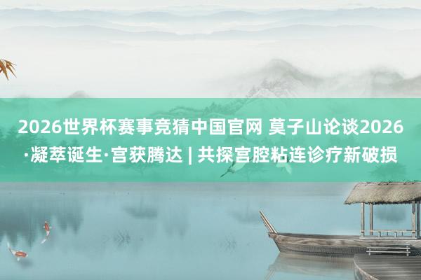 2026世界杯赛事竞猜中国官网 莫子山论谈2026·凝萃诞生·宫获腾达 | 共探宫腔粘连诊疗新破损