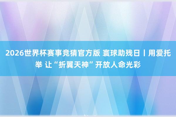 2026世界杯赛事竞猜官方版 寰球助残日丨用爱托举 让“折翼天神”开放人命光彩