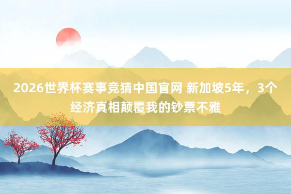 2026世界杯赛事竞猜中国官网 新加坡5年，3个经济真相颠覆我的钞票不雅