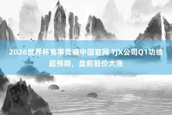 2026世界杯赛事竞猜中国官网 TJX公司Q1功绩超预期，盘前股价大涨