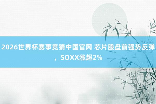 2026世界杯赛事竞猜中国官网 芯片股盘前强势反弹，SOXX涨超2%
