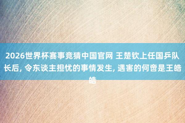 2026世界杯赛事竞猜中国官网 王楚钦上任国乒队长后, 令东谈主担忧的事情发生, 遇害的何啻是王皓