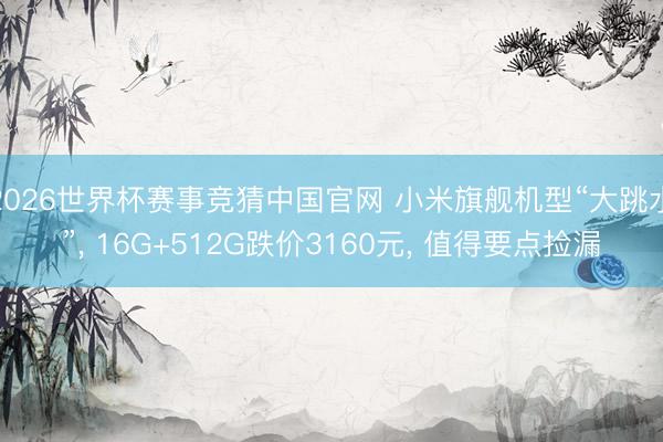 2026世界杯赛事竞猜中国官网 小米旗舰机型“大跳水”， 16G+512G跌价3160元， 值得要点捡漏
