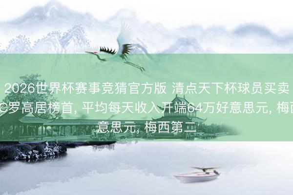 2026世界杯赛事竞猜官方版 清点天下杯球员买卖价值: C罗高居榜首, 平均每天收入开端64万好意思元, 梅西第二