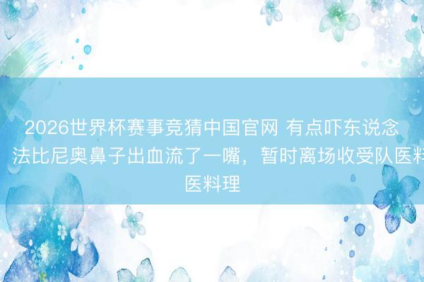 2026世界杯赛事竞猜中国官网 有点吓东说念主！法比尼奥鼻子出血流了一嘴，暂时离场收受队医料理