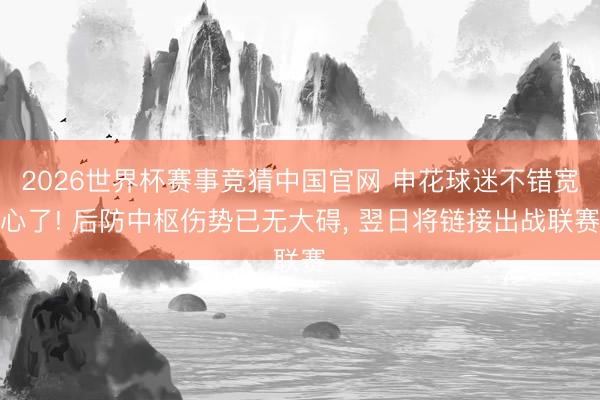 2026世界杯赛事竞猜中国官网 申花球迷不错宽心了! 后防中枢伤势已无大碍， 翌日将链接出战联赛